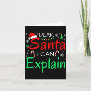 Dear Santa I Can Explain Funny Christmas Men Women Card