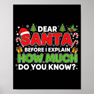 Dear Santa I Can Explain Funny Christmas Men Women Poster
