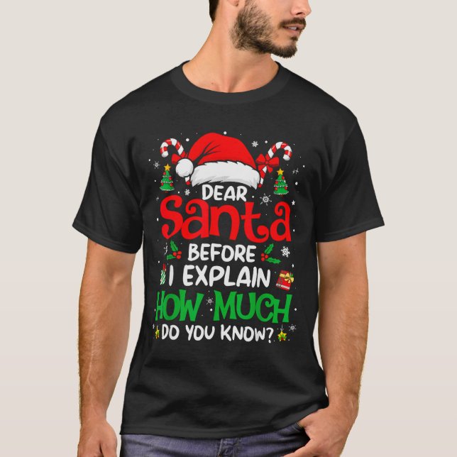 Dear Santa I Can Explain Funny Christmas Men Women T-Shirt (Front)