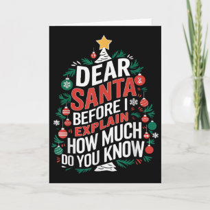 Dear Santa I Can Explain Funny Christmas Pjs Tree Card