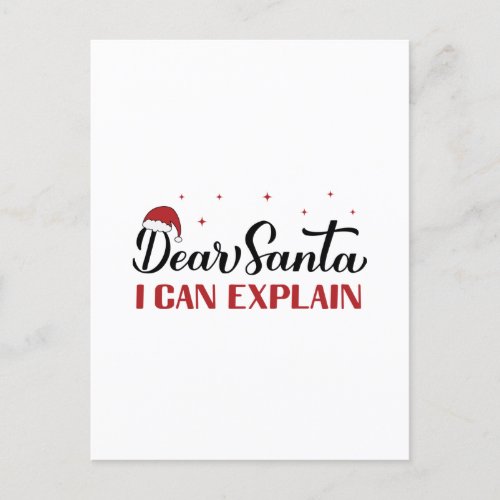 Dear Santa I can explain Funny Christmas quote Holiday Postcard