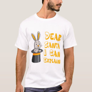 "Dear Santa I Can Explain" Funny Christmas Rabbit T-Shirt