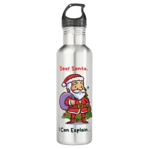 Dear Santa, I Can Explain – Funny Christmas Stainless Steel Water Bottle