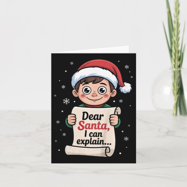 Dear Santa I Can Explain Funny Naughty List Christ Card (Front)