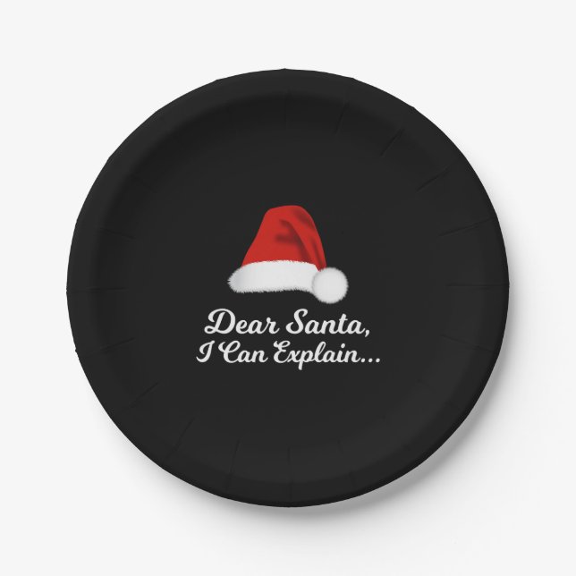 Dear Santa I Can Explain Funny Paper Plates (Front)