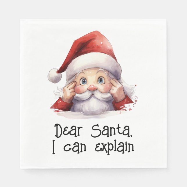 Dear Santa I Can Explain Funny White  Napkins (Front)