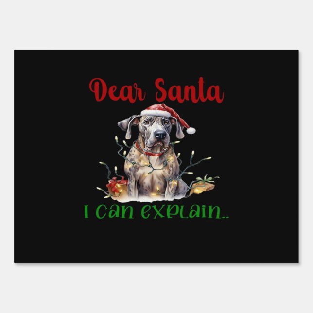 Dear Santa I Can Explain Great Dane Essential T-Sh Sign (Front)