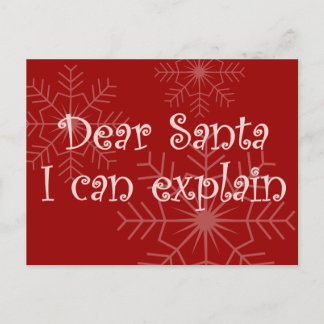Dear Santa I can explain Holiday Postcard