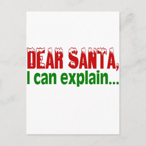 Dear Santa I Can Explain Holiday Postcard