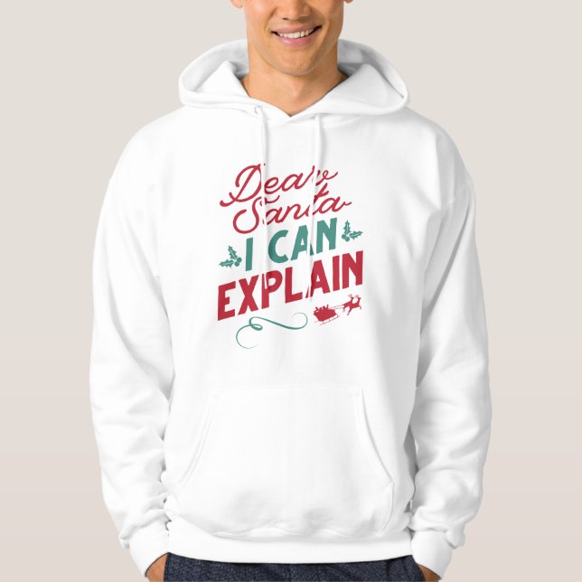 Dear Santa I Can Explain Hoodie (Front)