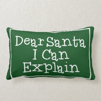 Dear Santa I Can Explain throw pillow