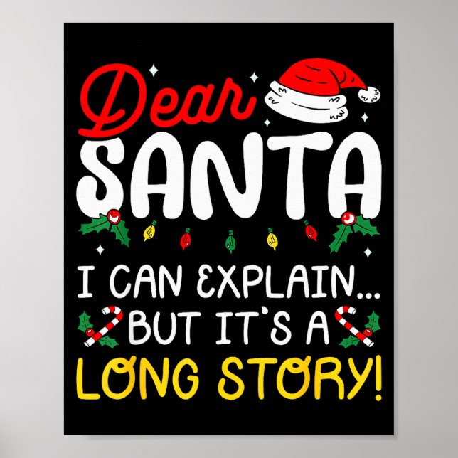 Dear Santa I Can Explain Pajamas Family Matching C Poster (Front)