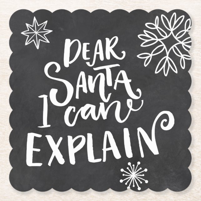 Dear Santa I Can Explain Paper Coaster (Front)