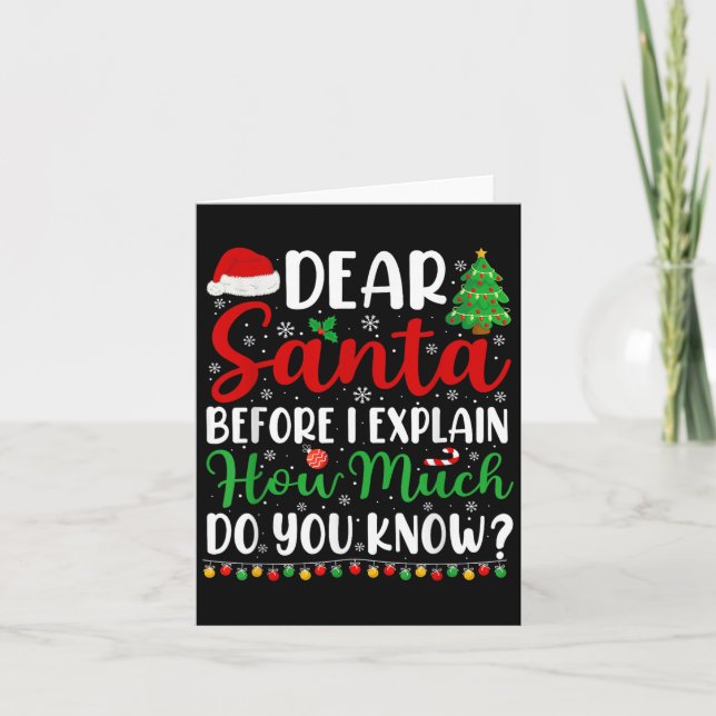 Dear Santa I Can Explain Shirt Kids Boys Funny Chr Card (Front)