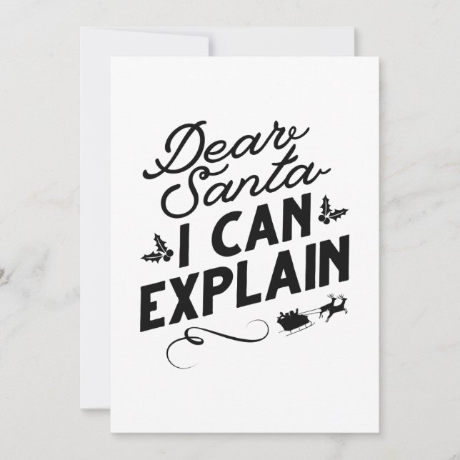 Dear Santa I Can Explain Thank You Card (Front)