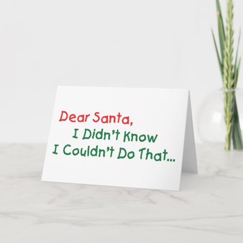 Dear Santa I Didnt Know I Couldnt Do That Holiday Card