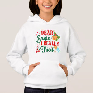 Dear Santa, I Really Tried Christmas Santa Youth Hoodie