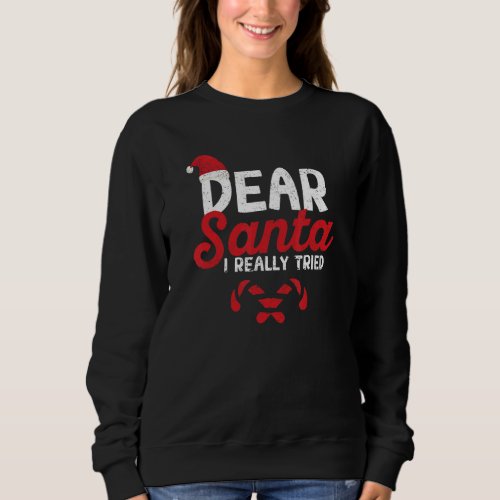 Dear Santa I Really Tried Matching Family Group Ch Sweatshirt