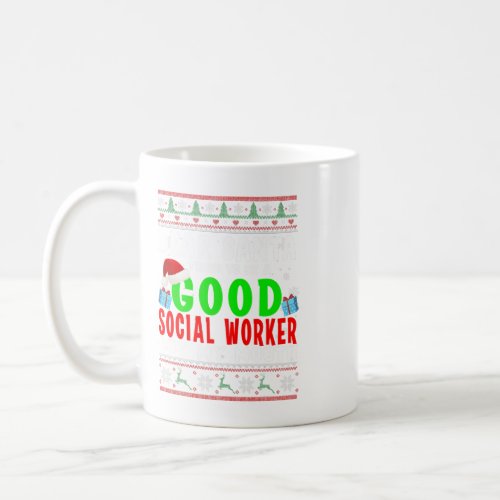 Dear Santa I Tried To Be A Good Social Worker Xmas Coffee Mug