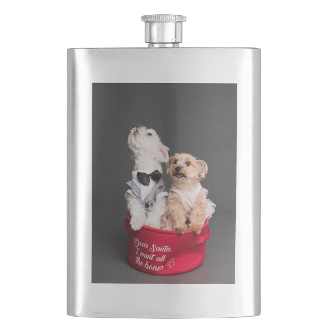 DEAR SANTA, I WANT ALL THE BONES FLASK (Front)