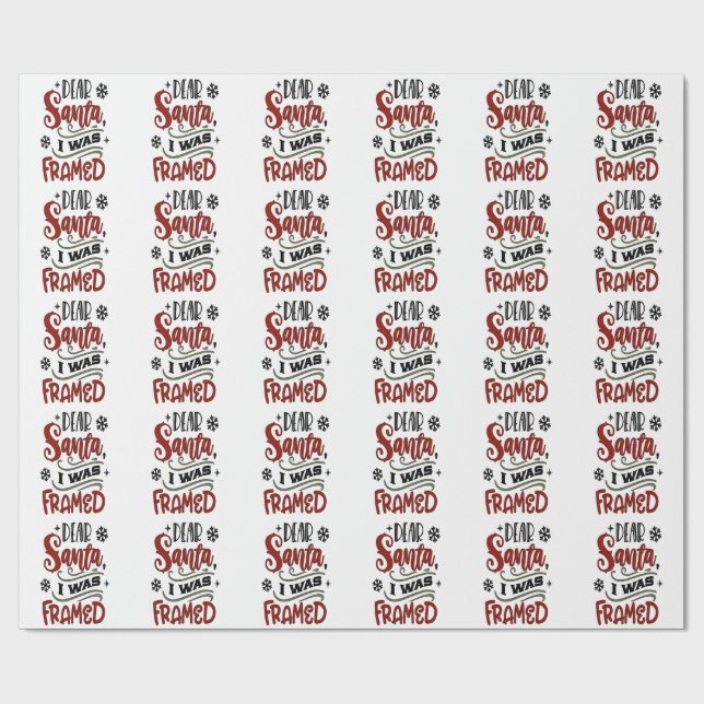 Dear Santa, I was Framed Christmas Holiday  Wrapping Paper (Flat)