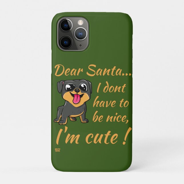 DEAR SANTA, I'M CUTE !  funny cute dog christmas   Case-Mate iPhone Case (Back)