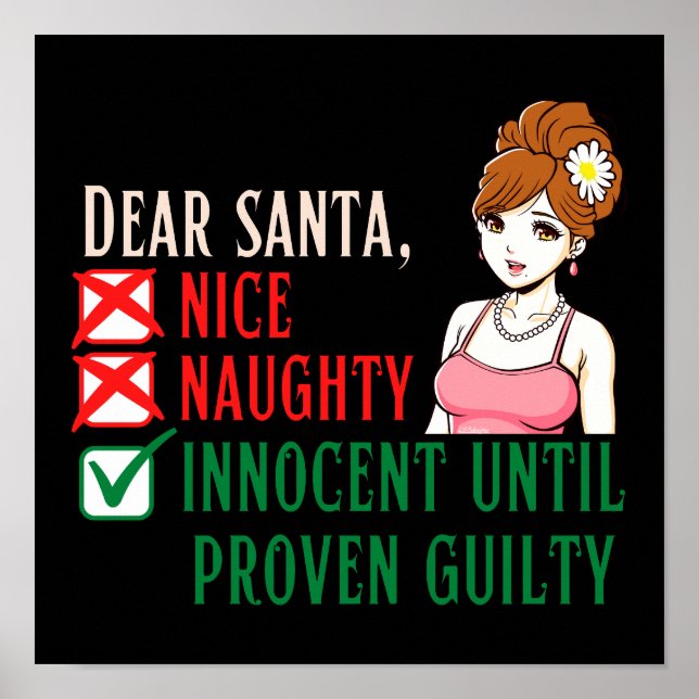 DEAR SANTA, INNOCENT UNTIL PROVEN GUILTY           POSTER (Front)