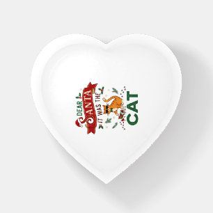 Dear Santa It Was Cat Orange Christmas Ornament Paperweight