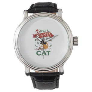 Dear Santa It Was Cat Orange Christmas Ornament Watch