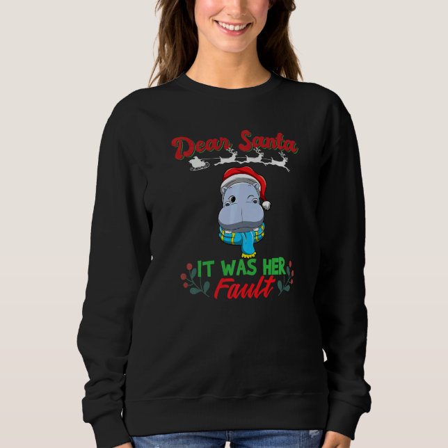 Dear Santa It Was Her Fault Siblings Matching Xmas Sweatshirt (Front)