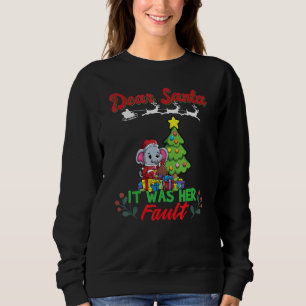 Dear Santa It Was Her Fault Siblings Matching Xmas Sweatshirt