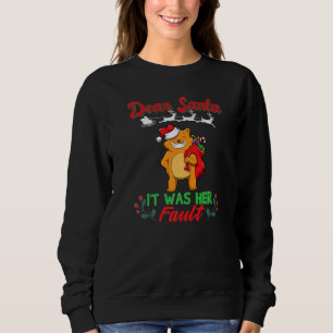 Dear Santa It Was Her Fault Siblings Matching Xmas Sweatshirt