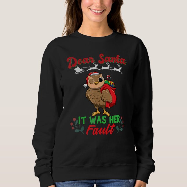 Dear Santa It Was Her Fault Siblings Matching Xmas Sweatshirt (Front)