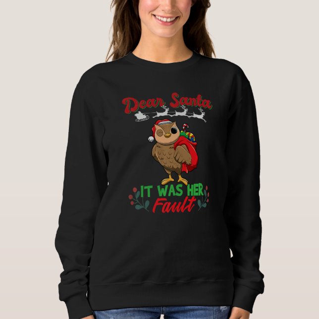 Dear Santa It Was Her Fault Siblings Matching Xmas Sweatshirt (Front)