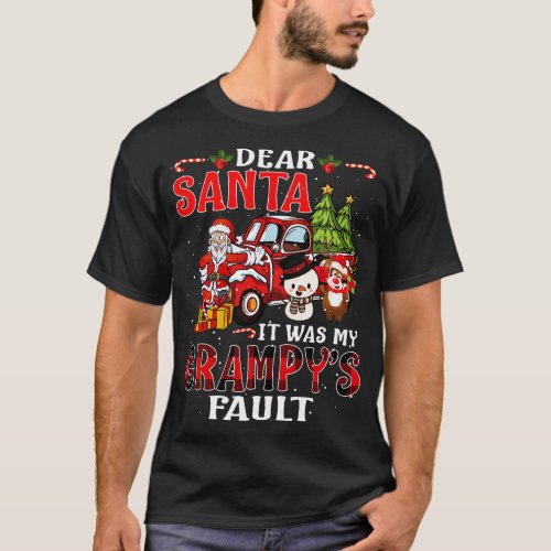 Dear Santa It Was My Grampy Fault Christmas Funny  T_Shirt
