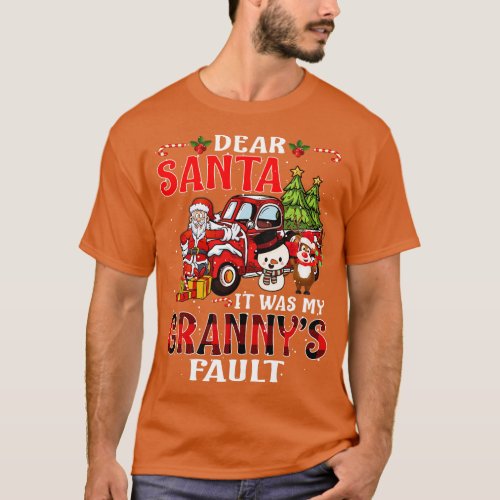 Dear Santa It Was My Granny Fault Christmas Funny  T_Shirt