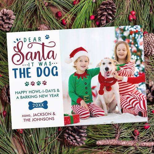 Dear Santa it was the Dog Funny Kids  Pet Photo  Holiday Card