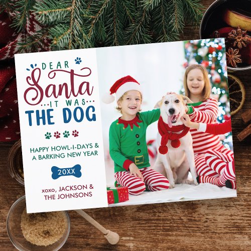 Dear Santa it was the Dog Funny Kids  Pet Photo  Holiday Postcard