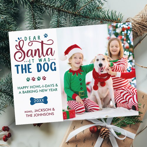 Dear Santa it was the Dog Funny Kids  Pet Photo Postcard