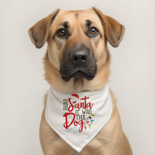 Dear Santa It Was The Dog Funny Pet Bandana Collar