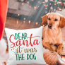 Dear Santa It Was The Dog Glitter Script Festive Throw Pillow