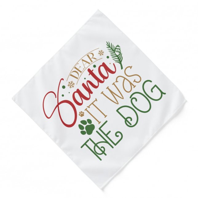 Dear Santa It Was The Dog - Pet Bandana (Front)