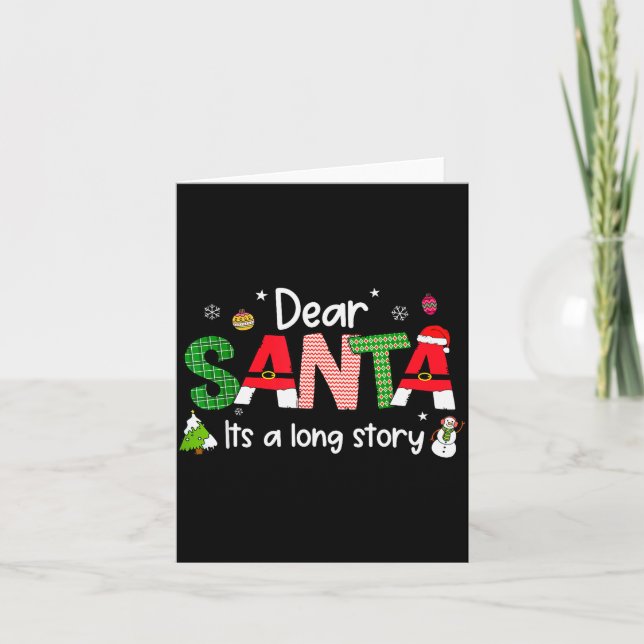 Dear Santa It's A Long Story Christmas Pjs Family  Card (Front)