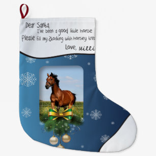 Dear Santa I've Been Good Horse PHOTO FRAME Name Large Christmas Stocking