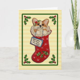 "Dear Santa: I've been Very Good!" Corgi Card