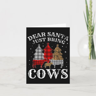 Dear Santa Just Bring Cows Christmas Buffalo Plaid Card