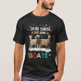 Dear Santa Just Bring Goats Christmas Lights Men W T-Shirt