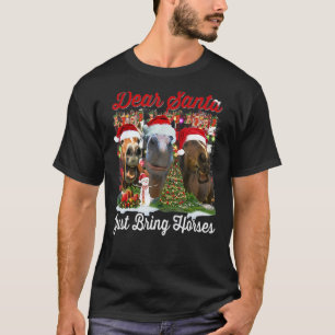Dear Santa Just Bring Horses Christmas Light Tree T-Shirt