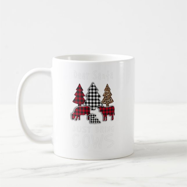 Dear Santa, Just Bring Me Cows, Christmas  Coffee Mug (Left)