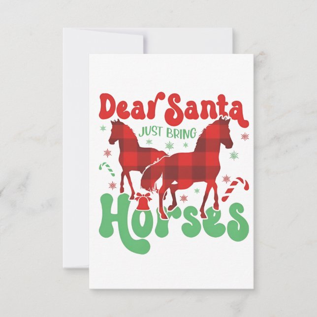 Dear Santa Just Bring the Horses Funny Christmas   Thank You Card (Front)